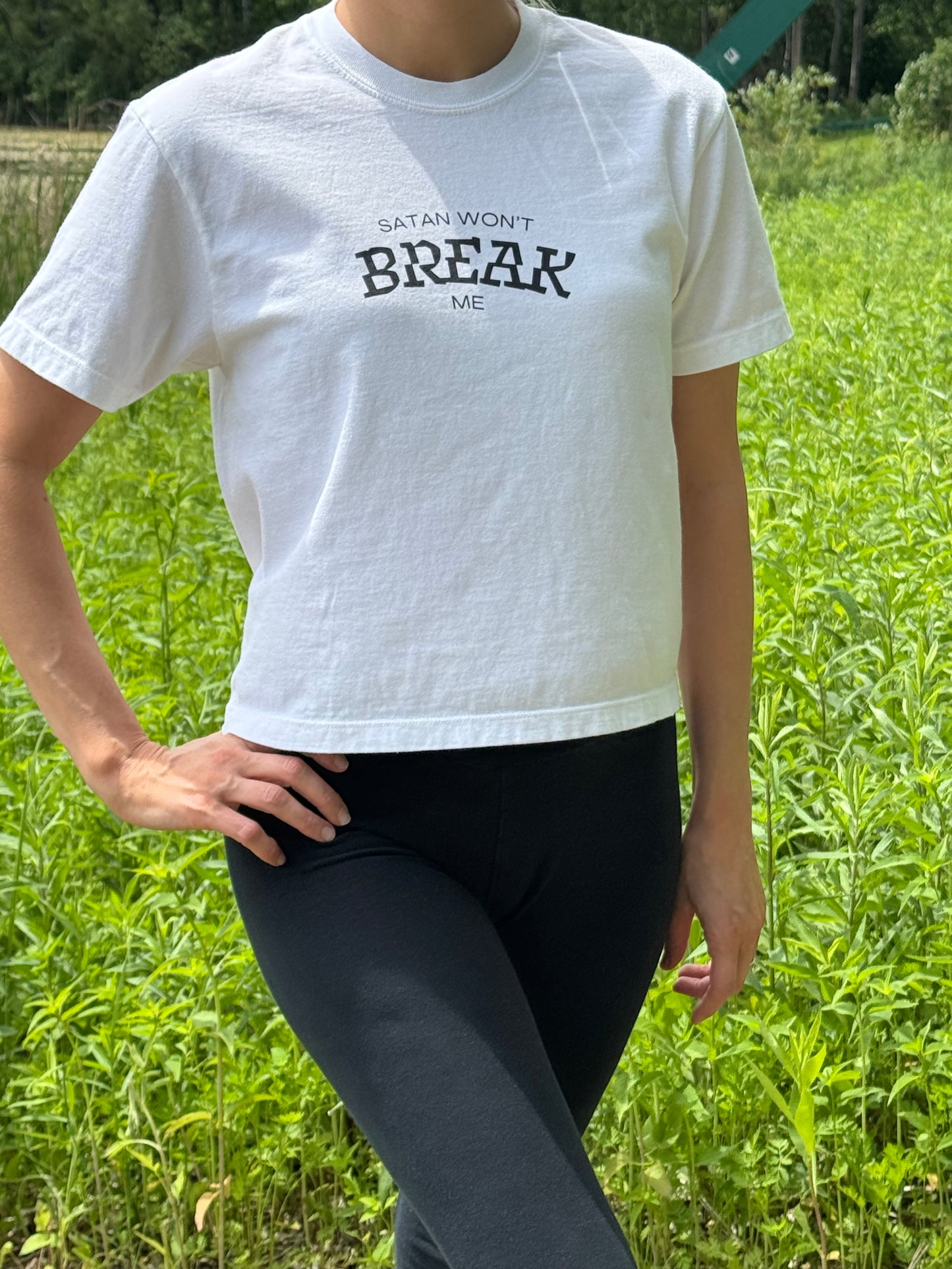Satan Won't Break Me Heavyweight Boxy Tee